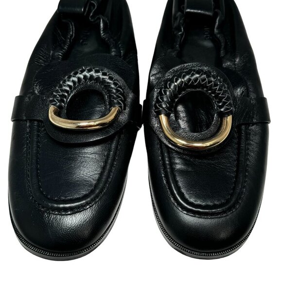 See by Chloe Hana Loafers Black Leather Ring Detail Flat Sz 41, 9.5 NEW $425 - Picture 5 of 10
